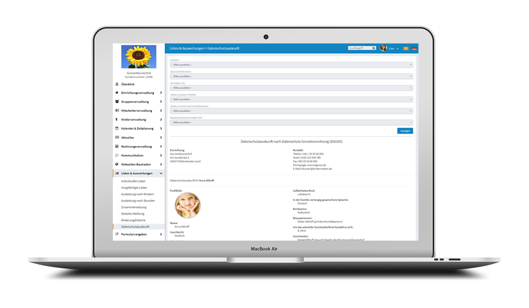 Funktionen und Module - Datenschutz